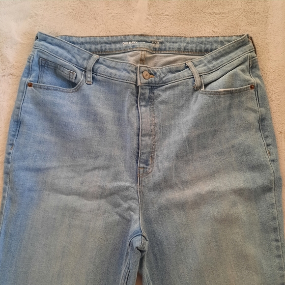 Old Navy Denim Jeans Higher High Rise Flare Womens Sz 16 Light Wash - Picture 2 of 10